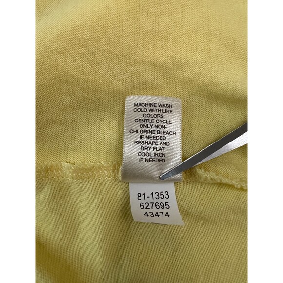 J Jill Women's Yellow Bell Sleeve Soft Cotton Modal Top Silk Trim Size S - Picture 7 of 10